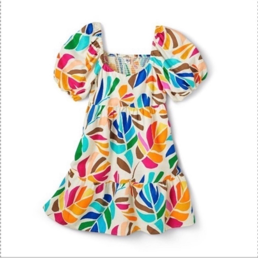 Tabitha Brown X Target Botanical Print Puff Sleeve Mini Dress XS NWT